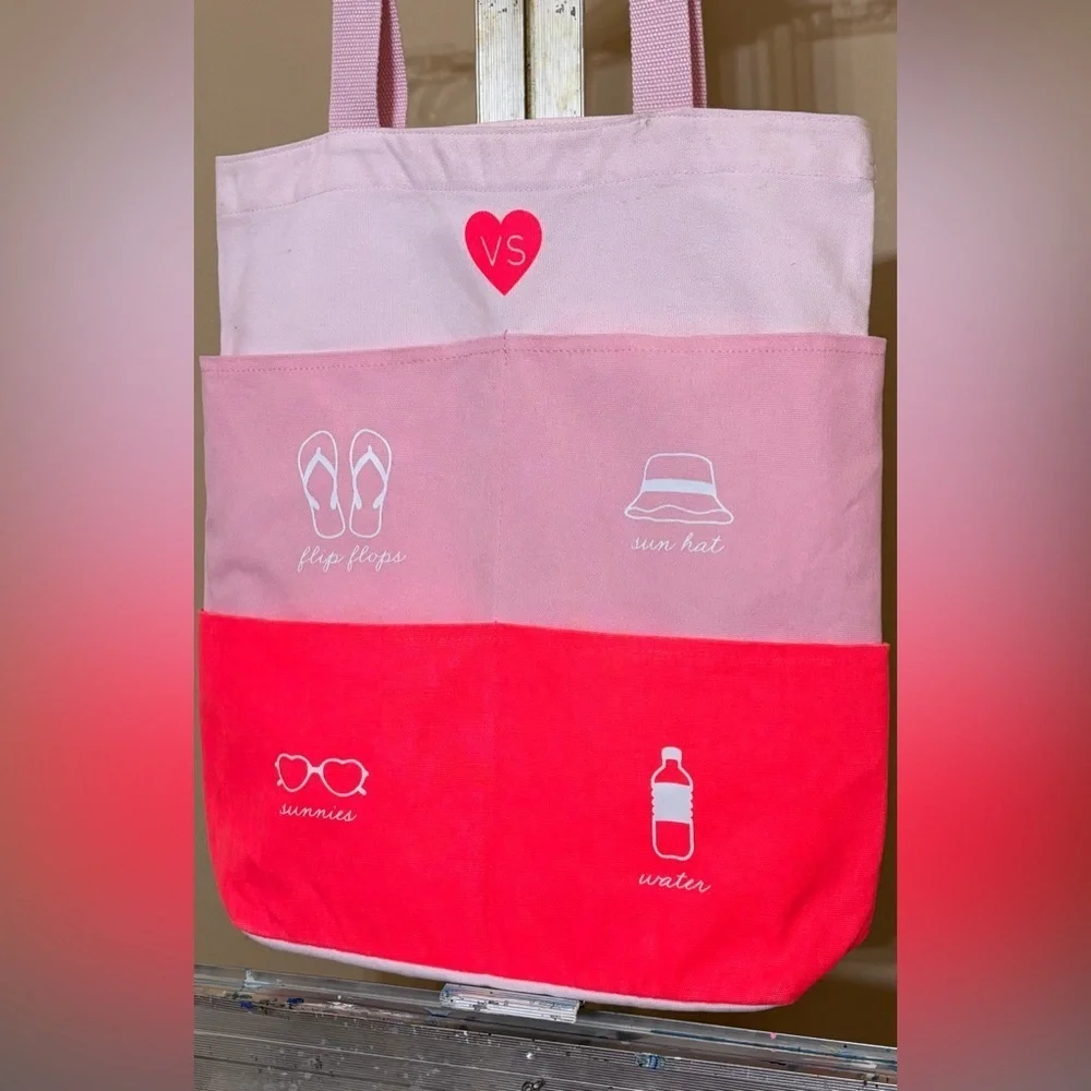 Victoria's Secret Pink and Red BeachTote Bag